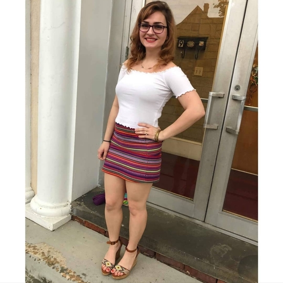 EUC colorful striped skirt - Picture 7 of 7